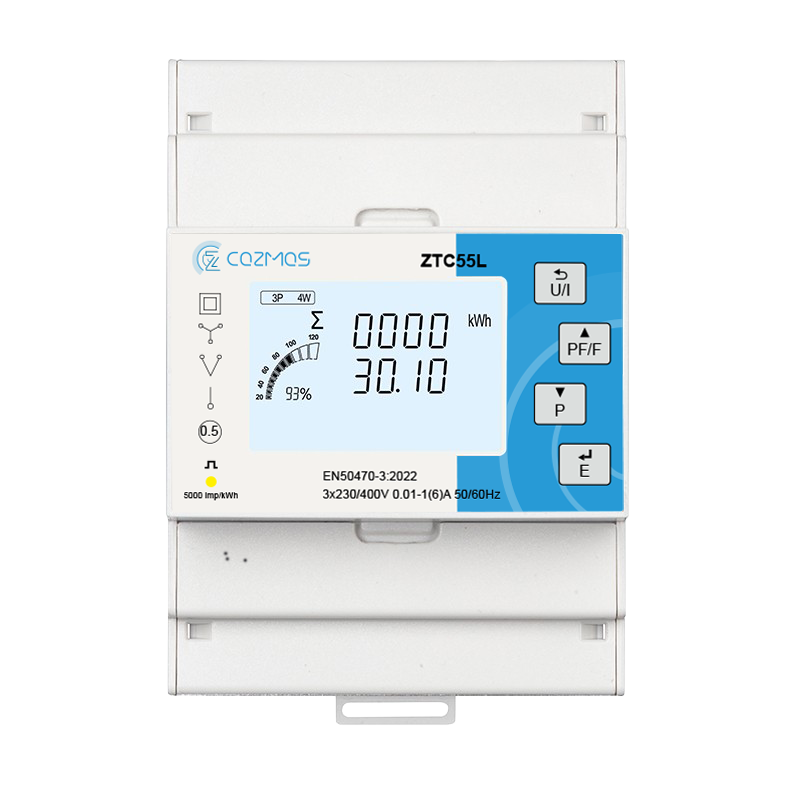 Contador de energia trifásico LoRaWAN ZTC55L-LoRaWAN-MID para monitorização industrial